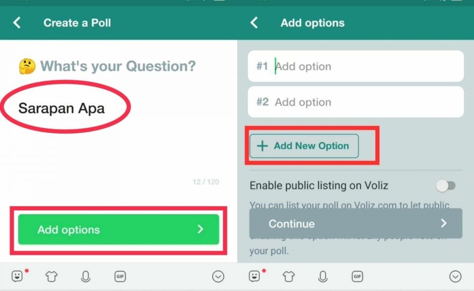 Cara membuat polling/voting di WhatsApp.